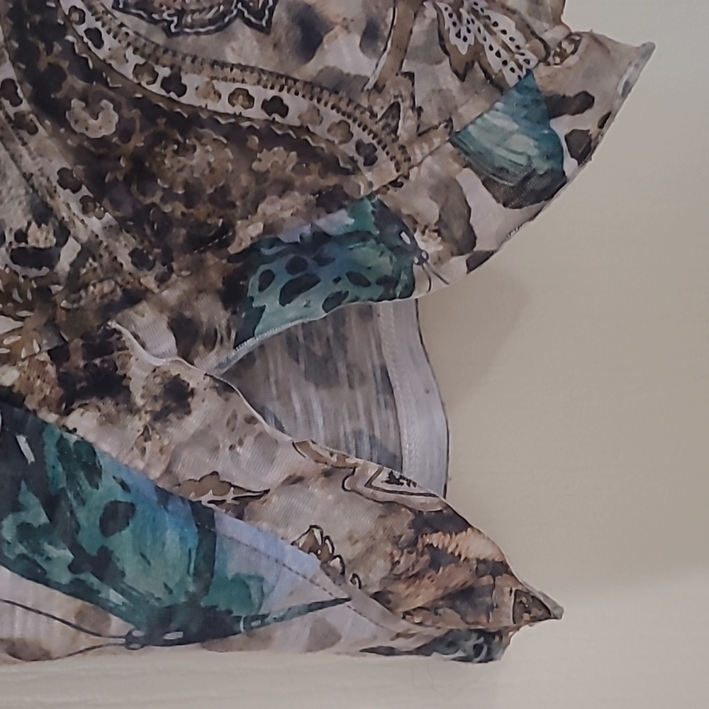 TIME AND TRU Teal Butterfly Print Tee Size M (8-10) - Picture 5 of 8